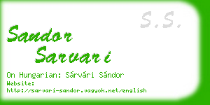 sandor sarvari business card